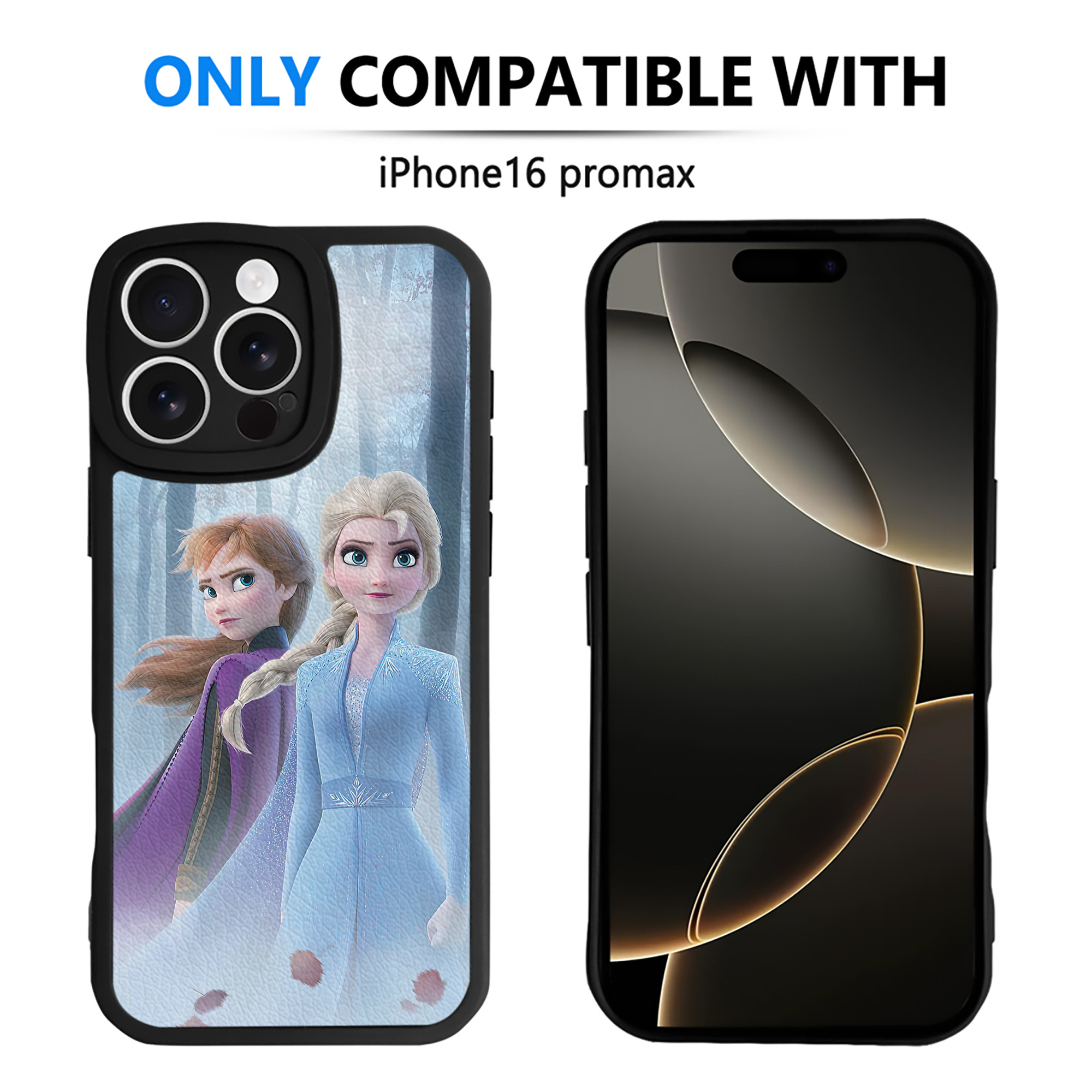 （画像用） アナと雪の女王 アンナ エルサ Frozen Anna Elsa 【iPhone 16シリーズ対応】シリコンスマホケース（レザー調） 材質：シリコン